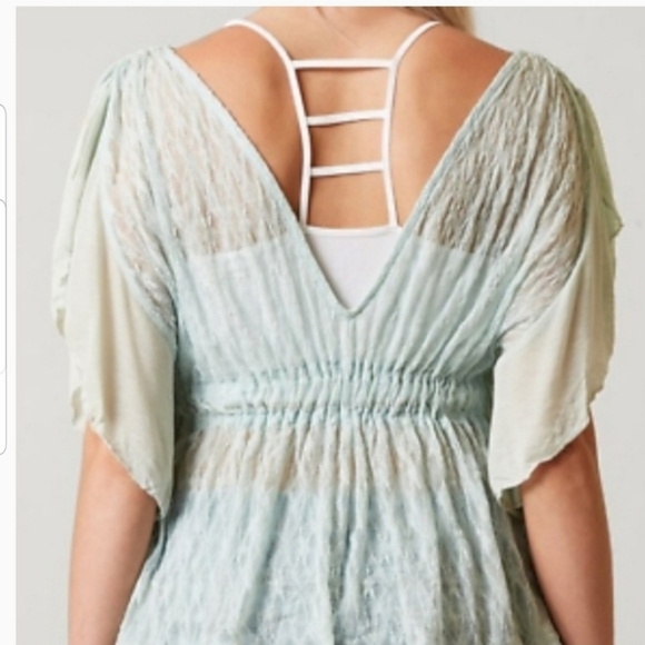 Free People Sheer Lacey Top - Picture 3 of 6
